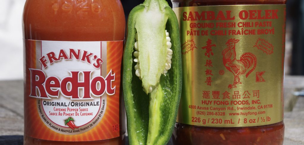 Sambal, jalapeno, hot sauce