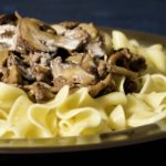 Noodles, Mushrooms, beef stroganoff