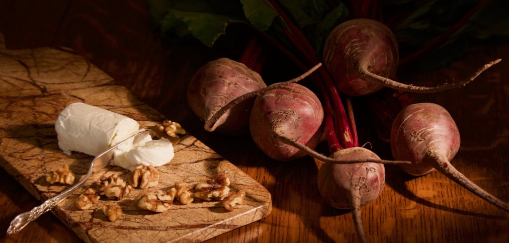 Beets, Walnuts and Goat Cheese