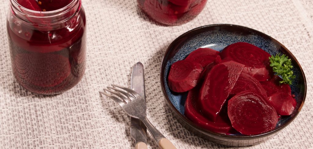 Jarred and Served Pickled Beets