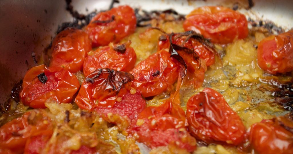 Roasted Cherry Tomatoes, Garlic and Shallots