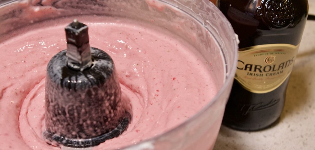 Easy Yogurt Ice Cream, Strawberry in food processor