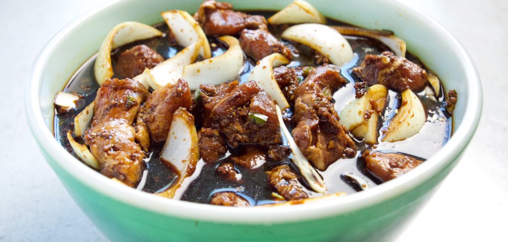 Pork Adobo in marinade 