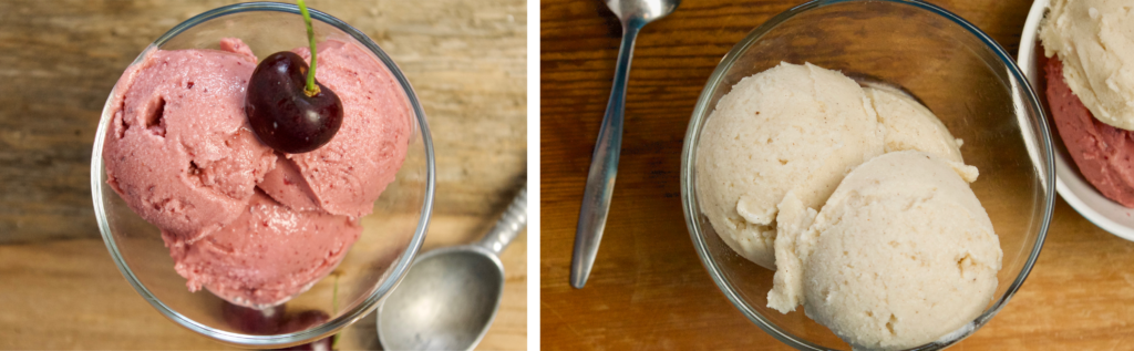 Yogurt Ice Cream, Banana and strawberry