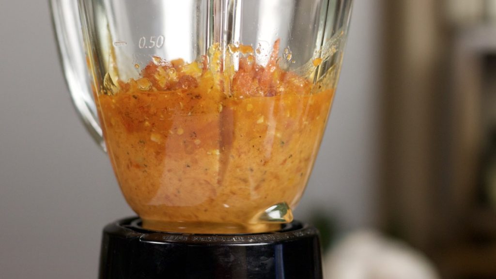 Tomato Sauce in blender.