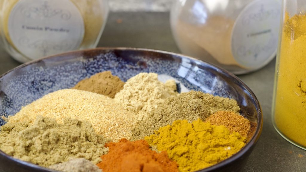 Spices Spice mix organized in a bowl